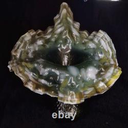 RARE 1900 KRALIK Hand Blown Pulled JACK IN THE PULPIT Splatter Vase Art Nouveau