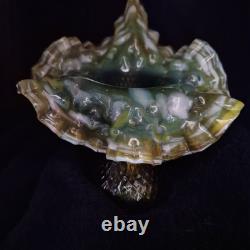RARE 1900 KRALIK Hand Blown Pulled JACK IN THE PULPIT Splatter Vase Art Nouveau