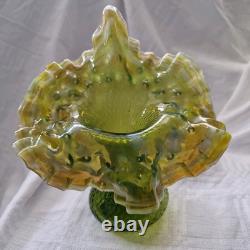 RARE 1900 KRALIK Hand Blown Pulled JACK IN THE PULPIT Splatter Vase Art Nouveau