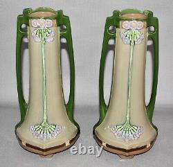 RARE ANTIQUE ART NOUVEAU EICHWALD VASE & JARDINIERE GARNITURE SET c1900