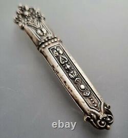 RARE Antique French Silver Art Nouveau'Green Man' Needle Sewing Case 2g