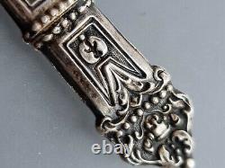 RARE Antique French Silver Art Nouveau'Green Man' Needle Sewing Case 2g