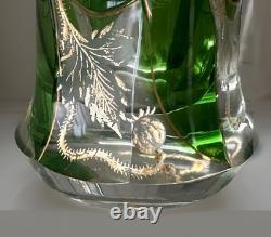 RARE Antique Moser Art Nouveau Emerald Green 6 Gold Gilt Enamel Hat Pin Holder