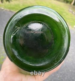 RARE Antique Pressed Green Gilt Vase EAPG Dugan Art Nouveau Edwardian