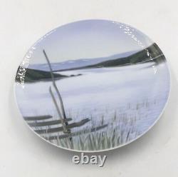 RARE Art Nouveau Royal Copenhagen Wall Plate- Lakes#1134/1120 Green/ Blue Mint