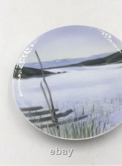 RARE Art Nouveau Royal Copenhagen Wall Plate- Lakes#1134/1120 Green/ Blue Mint