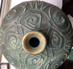 RARE BALUSTER ART NOUVEAU AMPHORA GILT GREEN GOLD CERAMIC VASE 9 T 8 W 1423g