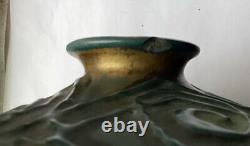 RARE BALUSTER ART NOUVEAU AMPHORA GILT GREEN GOLD CERAMIC VASE 9 T 8 W 1423g