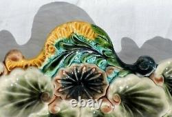 RARE French Majolica oysters plate Dish shells