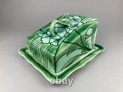 RARE MINTONS LTD No. 1 TUBE LINED ART NOUVEAU SECESSIONIST CHEESE STAND DOME DISH