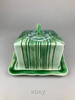 RARE MINTONS LTD No. 1 TUBE LINED ART NOUVEAU SECESSIONIST CHEESE STAND DOME DISH