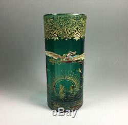 RARE and IMPORTANT DOCUMENTED LEGRAS VASE Featuring AVIATOR Harriet Quimby