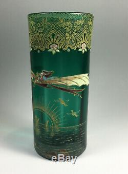 RARE and IMPORTANT DOCUMENTED LEGRAS VASE Featuring AVIATOR Harriet Quimby