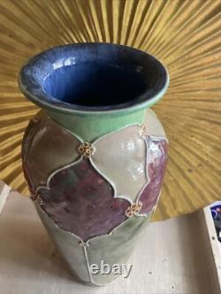 ROYAL DOULTON STONEWARE SLENDER TAPERED GLAZED SECESSIONIST VASE c. 1902-1922