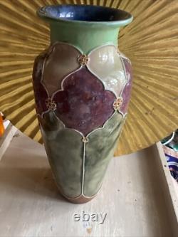 ROYAL DOULTON STONEWARE SLENDER TAPERED GLAZED SECESSIONIST VASE c. 1902-1922