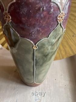 ROYAL DOULTON STONEWARE SLENDER TAPERED GLAZED SECESSIONIST VASE c. 1902-1922