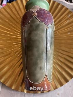 ROYAL DOULTON STONEWARE SLENDER TAPERED GLAZED SECESSIONIST VASE c. 1902-1922