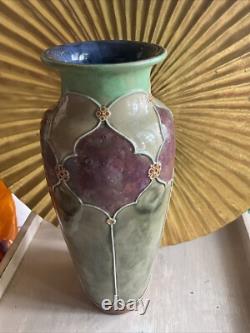 ROYAL DOULTON STONEWARE SLENDER TAPERED GLAZED SECESSIONIST VASE c. 1902-1922