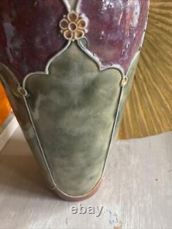 ROYAL DOULTON STONEWARE SLENDER TAPERED GLAZED SECESSIONIST VASE c. 1902-1922