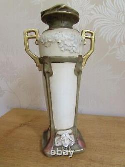 ROYAL DUX Art Nouveau Floral Maiden c. 1900 Backstamp 5296 Porcelain Vase 1