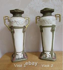 ROYAL DUX Art Nouveau Floral Maiden c. 1900 Backstamp 5296 Porcelain Vase 1