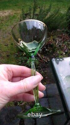 Rare 1905 German Jugendstil (Art Nouveau) naturalistic champagne glasses x 6