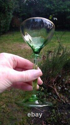 Rare 1905 German Jugendstil (Art Nouveau) naturalistic champagne glasses x 6