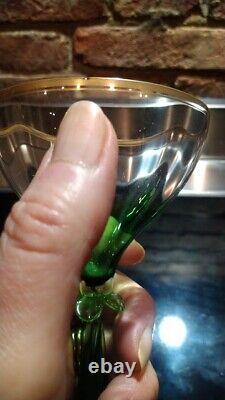 Rare 1905 German Jugendstil (Art Nouveau) naturalistic champagne glasses x 6