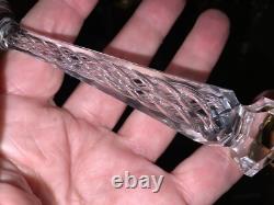 Rare 1 Antique ART NOUVEAU ST LOUIS URANIUM Air Twist FACET STEM Wine Glass 7