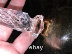 Rare 1 Antique ART NOUVEAU ST LOUIS URANIUM Air Twist FACET STEM Wine Glass 7