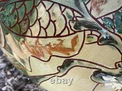 Rare Antique Brannam Barum Barnstaple Grotesque Fish Jug. 12.5 Inches. Dated 1895