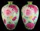 Rare Antique Ie&c Co Nippon Era Art Nouveau Hp Pair Chrysanthemum Vases