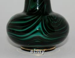 Rare Antique Loetz Green Onyx Vase Austria 1887-1888 Bohemian Art Nouveau Glass