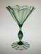Rare Antique Richardsons 7 3/4 Art Nouveau Green Lead Crystal Frilled Vase