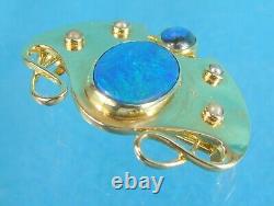 Rare Art Nouveau 15ct Gold Enamel Brooch Pin Blue Green Murrle Bennett C 1905