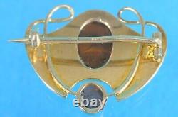 Rare Art Nouveau 15ct Gold Enamel Brooch Pin Blue Green Murrle Bennett C 1905