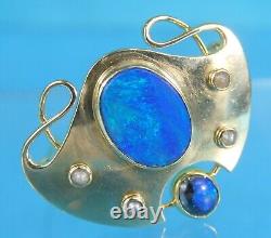Rare Art Nouveau 15ct Gold Enamel Brooch Pin Blue Green Murrle Bennett C 1905