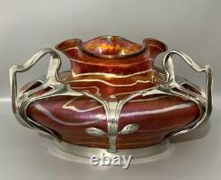 Rare Art Nouveau Fritz Hekert, Frederich Van Hauten Secessionist Vase Loetz 1880