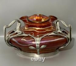 Rare Art Nouveau Fritz Hekert, Frederich Van Hauten Secessionist Vase Loetz 1880
