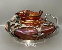 Rare Art Nouveau Fritz Hekert, Frederich Van Hauten Secessionist Vase Loetz 1880