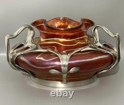 Rare Art Nouveau Fritz Hekert, Frederich Van Hauten Secessionist Vase Loetz 1880