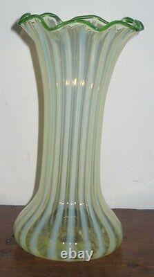 Rare British Opaline Stripe Vase Circ 1880s