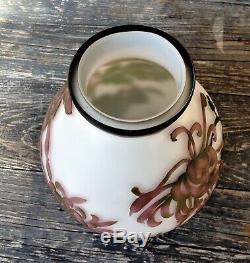 Rare Cameo Translucent Glass Art Nouveau Chrysanthemum Vase Signed Galle