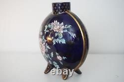 Rare Doulton Lambeth Crown Ware Footed Moon Vase Floral Decoration c. 1900