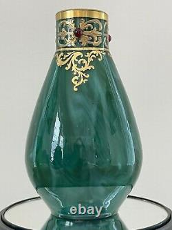 Rare Early Loetz Marmoriertes Malachite Green Vase