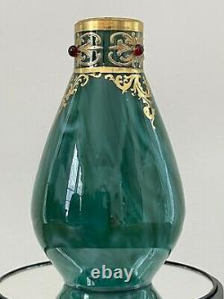 Rare Early Loetz Marmoriertes Malachite Green Vase