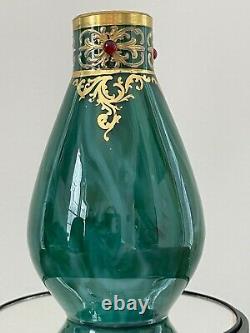 Rare Early Loetz Marmoriertes Malachite Green Vase