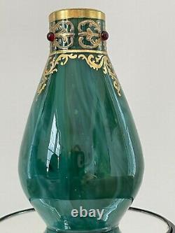 Rare Early Loetz Marmoriertes Malachite Green Vase