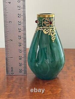 Rare Early Loetz Marmoriertes Malachite Green Vase