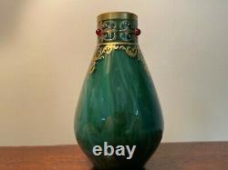 Rare Early Loetz Marmoriertes Malachite Green Vase